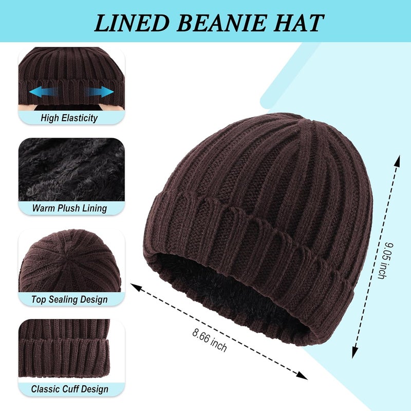 Connectyle 3 PCS Fleece Lined Cold Weather Set, Warm Winter Beanie Hat, Long Scarf and Touchscreen Gloves for Men & Women - Image 2